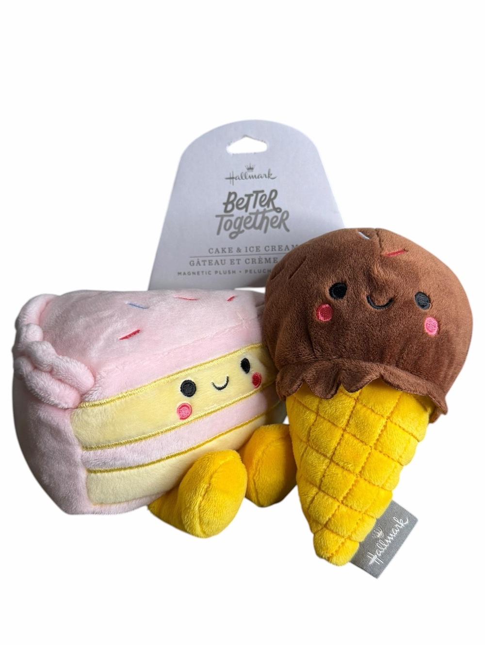 Hallmark Better Together Cake & Ice Cream Magnetic Plush Set NWT 5”